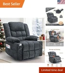 360 Swivel Rocker Recliner For Adults, Nursery Glider With Massage .... Fixed Price $446.39.