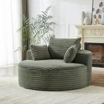 55"OVERSIZED Accent Corduroy Barrel Round Single Sofa Armchair Green. Fixed Price $315.99.