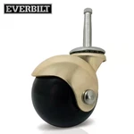 2 In. Black Rubber And Brass Hooded Ball Swivel Stem Caster With 80 Lb. Load Rat. Fixed Price $11.61.