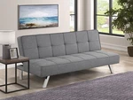 Mainstays Studio Futon, Gray Linen Upholstery Sofa Bed. Fixed Price $199.00.