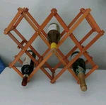 Vintage Wine Rack Wooden Accordion Style Liquor Bottle Holder Mcm Bar Furniture. Fixed Price $15.50.