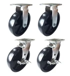 4 Heavy Duty Caster 8" Plastic Wheels Rigid Swivel & Brake. Fixed Price $78.54.