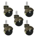 2" Antique Brass Ball Replacement Office Chair Caster Wheels - Set S5352. Fixed Price $24.98.