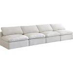 Meridian Furniture Plush Standard Cream Velvet Modular Armless Sofa. Fixed Price $2178.59.