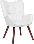 Chic Mid Century Upholstered Dining Chairs With Solid Wood Legs - White. Fixed Price $159.99.