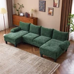 111.4" X 48.4" 33.1" U-shape Sectional Sofa Wood Grain Legs For Home. Fixed Price $352.99.