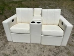 70" Reclining Sofa Chaise Theatre Seating White /cream Couch Rv Usb Coach. Fixed Price $1000.00.