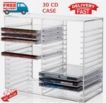 Stackable Cd/dvd Multimedia Holder, Storage Rack, Clear Plastic 30 Cd, Us. Fixed Price $28.98.