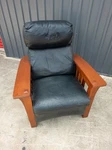 Stickley Mission Oak Morris Chair Leather Arts & Crafts Recliner. Fixed Price $1995.00.