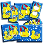 Rubber Duck Swimming Umbrella Light Switch Wall Plate Outlet Bathroom Decor. Fixed Price $18.99.