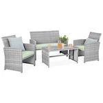 Best Choice Products 4-PIECE Wicker Conversation Set Seats Glass Table Top. Fixed Price $179.99.