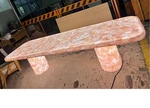Rose Quartz Gemstone Table With Set Of Leg Artisan Crafted Statement Furniture. Fixed Price $2507.43.