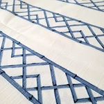 10 Yds Kravet Sarah Richardson Linen Fabric Latticely 516 Blue Bamboo Upholstery. Fixed Price $346.00.