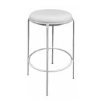 Benjara Neni 30" Barstool Set Of 2- Round Cushioned Seat- White Faux Leather. Fixed Price $355.98.
