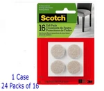 24 New 16 Packs 1" Dia 3M Scotch Felt Pads Round Surface Protection For Floors. Fixed Price $31.16.