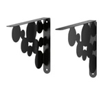 Ikea Ekby Mans Black Metal Wall Shelf Brackets Circles Dots 7" X 10" 501.687.04. Fixed Price $15.00.