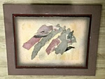 Vintage Hand Painted Collage "natural Formations"by Montana W/plastic Frame. Fixed Price $1299.99.
