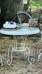 Sears Country Living White Metal Bistro Table Only SA3278 Sku 80890 Open Box. Fixed Price $58.50.