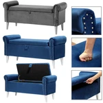 47" Upholstered Flip Top Storage Bench Rolled Arm Ottoman Seat For Living Room. Fixed Price $173.99.