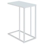 Coaster Stella White Glass Top C-shaped Sofa Side Table Chrome 900250. Fixed Price $59.99.