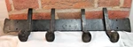 Primitive Railroad Spike Coat Hanger 20.5" Welded Steel 4 Hooks Man Cave!. Fixed Price $48.95.