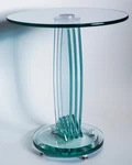 Transdeco Glass Pedestal Stand 22" Modern Display Plant Flower End Table. Fixed Price $179.99.
