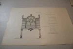 Late 1800S Print Of 1762 Chippendale Furniture Design Gothic Cabinet. Fixed Price $24.99.