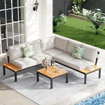 5-PERSON Outdoor Patio Furniture Set, Durable Metal Frame Sectional With. Fixed Price $443.43.