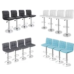 Set Of 4 Pu Leather Adjustable Swivel Kitchen Counter. Fixed Price $137.17.