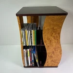 Vintage 80'S Wood Media Cd/dvd/vhs Movie Rack Rotating Organizer Shelf Storage. Fixed Price $129.95.