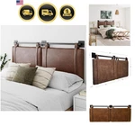 Harlow Modern Wall Mount Hanging Headboard, Queen, Brown Faux Leather. Fixed Price $220.79.