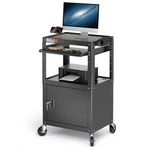 Av Cart With Locking Cabinet, Rolling Computer Media Adjustable Height. Fixed Price $269.99.