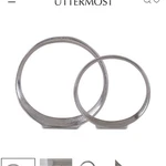 Uttermost Nickel Aluminum Ring Sculptures Set Of 2, Modern, Handcrafted. Fixed Price $105.00.