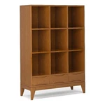 Harper Solid WOOD58X42" Modern Cube Storage Bookcase With Drawers In Teak Brown. Fixed Price $797.00.