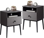 Stylish Modern Nightstand With Drawer & Storage For Bedroom Living. Fixed Price $148.99.