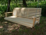 5FT Reg Cypress Wooden Porch Bench Swing With Hanging Hardware Made Usa. Fixed Price $229.99.