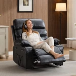Extra Wide Pu Leather Recliner With Massage & Heat Ultimate Comfort. Fixed Price $547.99.