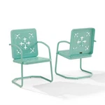 Crosley Furniture Azalea 2-PIECE Retro Outdoor Chair Set In Aqua Gloss. Fixed Price $190.60.