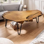 Live Edge Wood Coffee Table - Rustic Natural Design For Your Living Room. Fixed Price $416.99.
