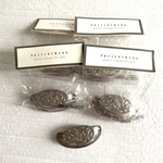 Pottery Barn Pewter Bin Pulls Set Of 5 Embossed Vintage Style Handles Lot Metal. Fixed Price $14.99.