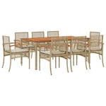 Patio Dining Set With Cushions Outdoor Furniture Beige Poly Rattan Vidaxl. Fixed Price $378.99.