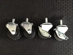 (4) Bassick Swivel Chair Furniture Casters Plastic Wheel 2 D 1-11/16 Lock. Fixed Price $34.99.