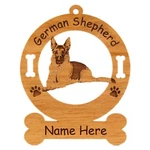 German Shepherd Laying Ornament Personalized With Your Dogs 3214. Fixed Price $14.95.