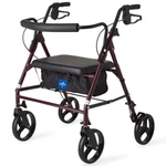 Medline Heavy Duty Steel Bariatric Rollator, 500 Weight Capacity, Burgundy. Fixed Price $129.58.