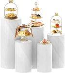3PC/5PC Cylinder Pedestal Stands White Round Large Display Plinth Pillars Tables. Fixed Price $102.66.