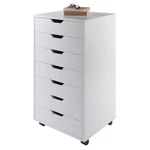 Winsome Wood Storage Cabinet 7-DRAWER White Rolling Locking Organizer Office. Fixed Price $154.27.