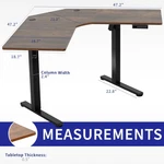 Vivo Electric 47" X Corner Desk, Rustic Vintage Brown Table Top, Black Frame. Fixed Price $199.99.