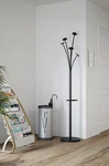 Alba Festival Coat Tree Hook Stand With Umbrella Holder Black, Steel/plastic. Fixed Price $75.00.