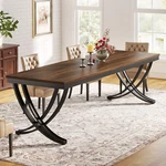 79" Rustic Brown Dining Table Large Rectangular Dinner Kitchen For 6 To 8. Fixed Price $179.99.