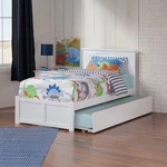 Atlantic Furniture Nantucket Twin Platform Bed With Urban Trundle, White. Fixed Price $753.99.
